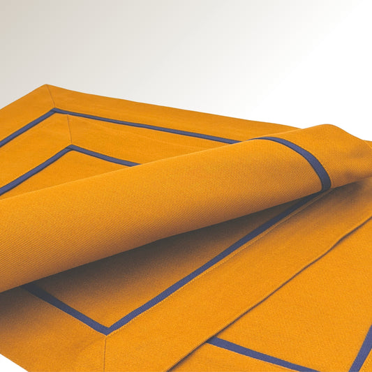 Caramel and navy classic placemats.