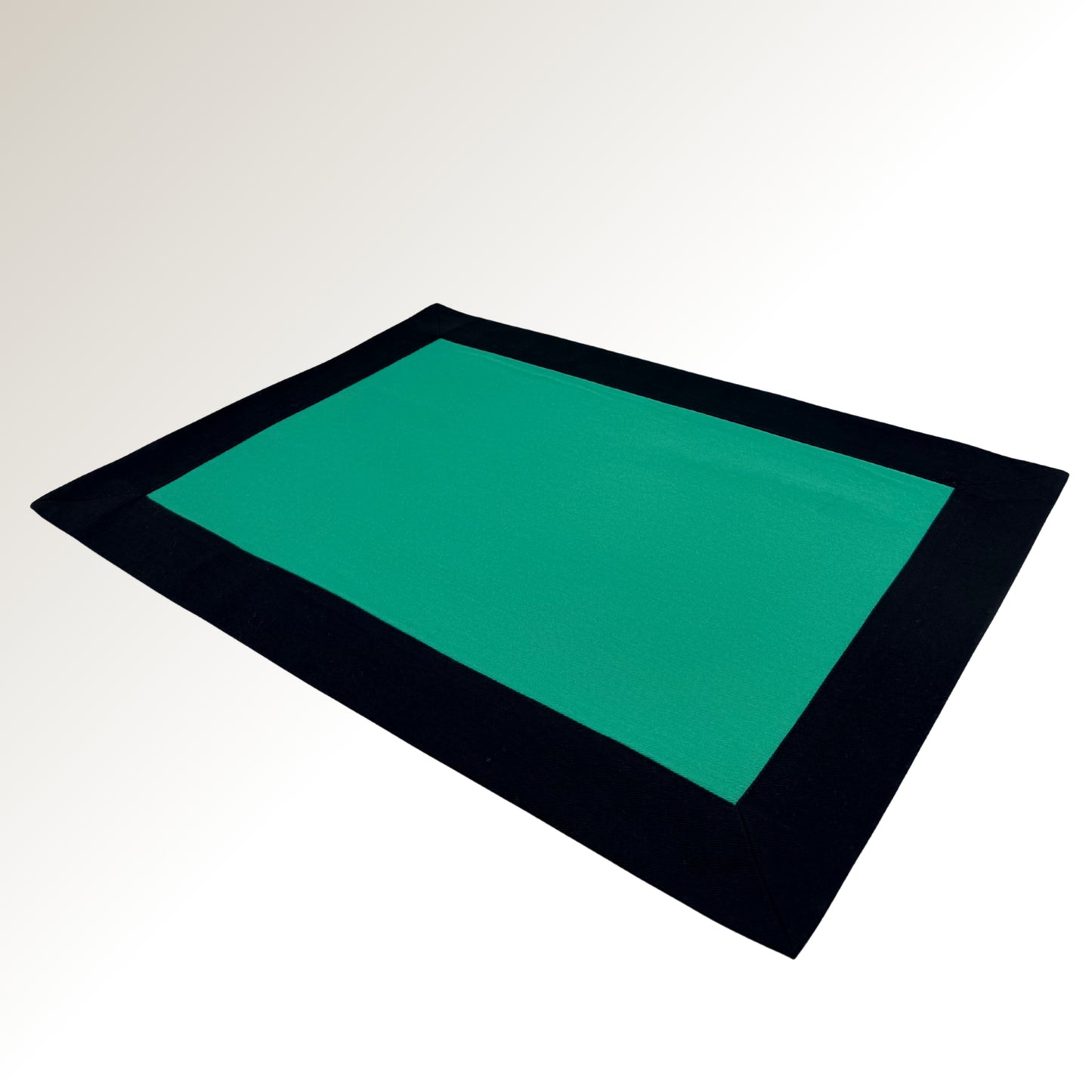 Black and emerald signature placemat.