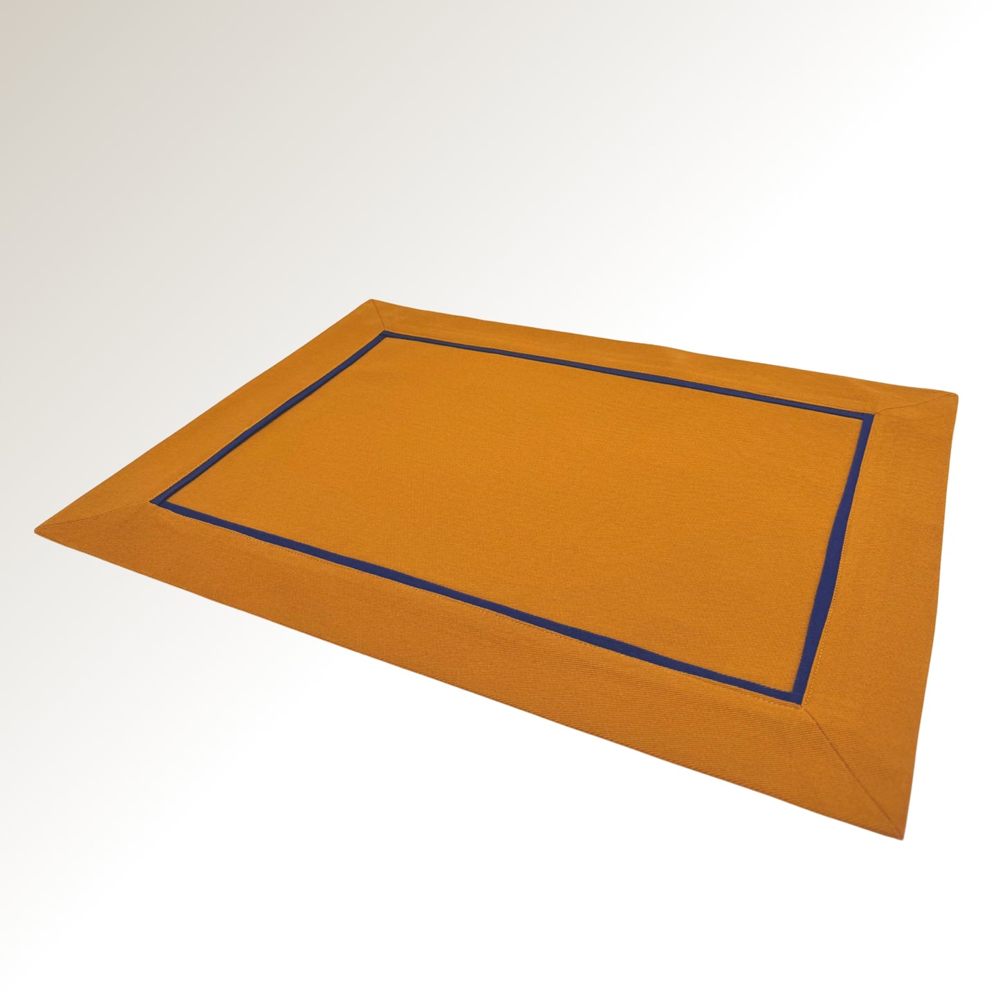 Caramel and navy classic placemats.