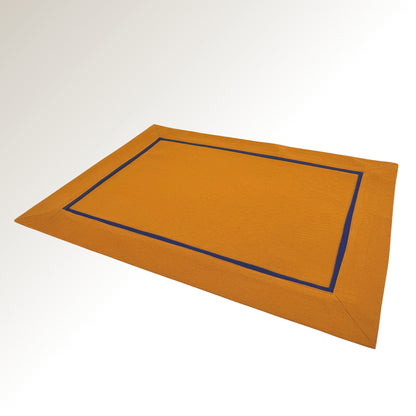 Caramel and navy classic placemats.