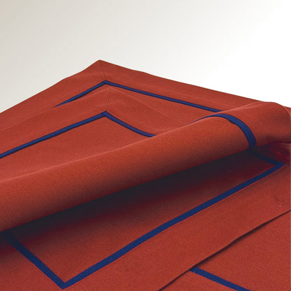 Burgundy and navy classic placemats.