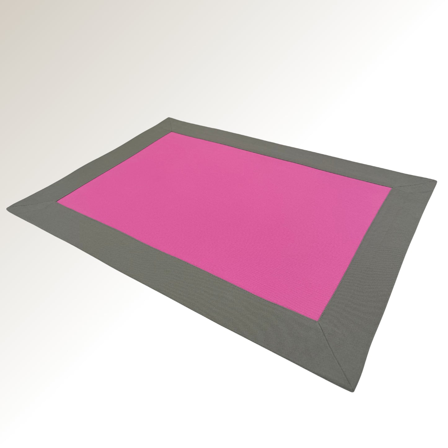Gray and pink signature placemat.