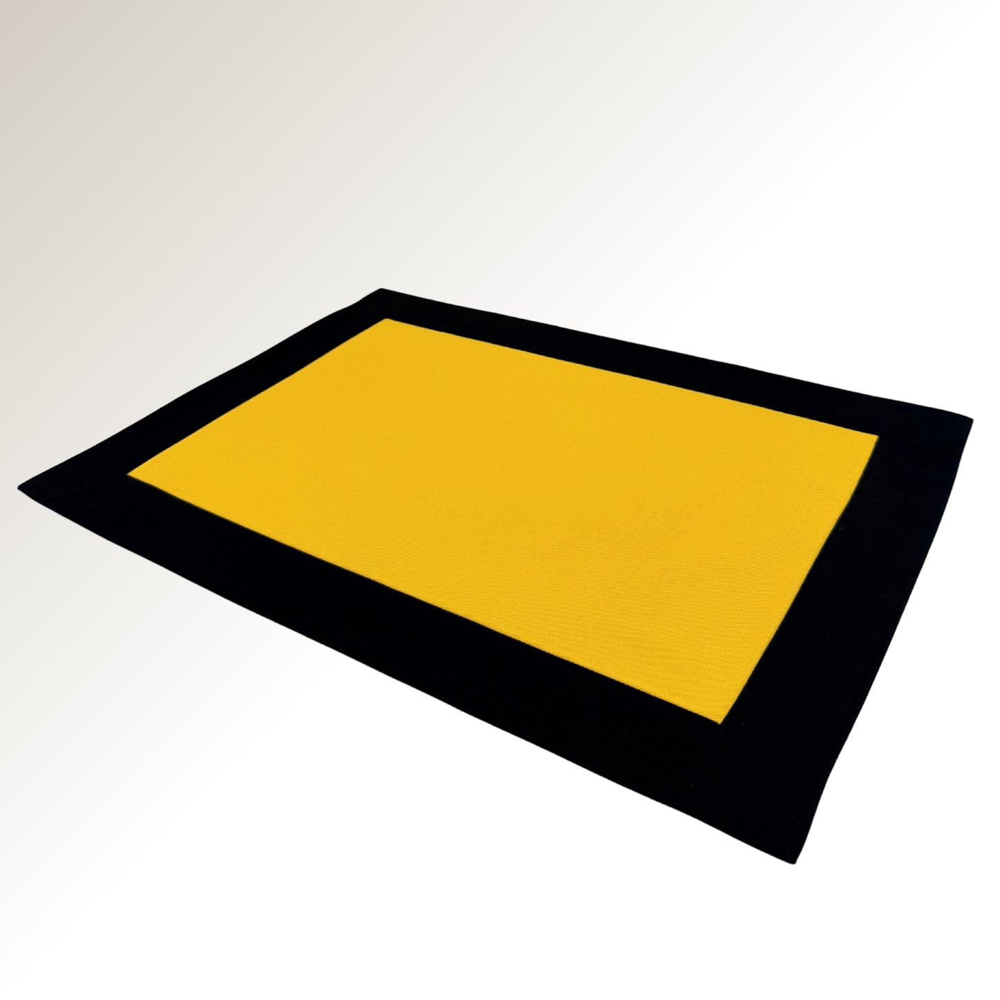 Black and yellow signature placemat.