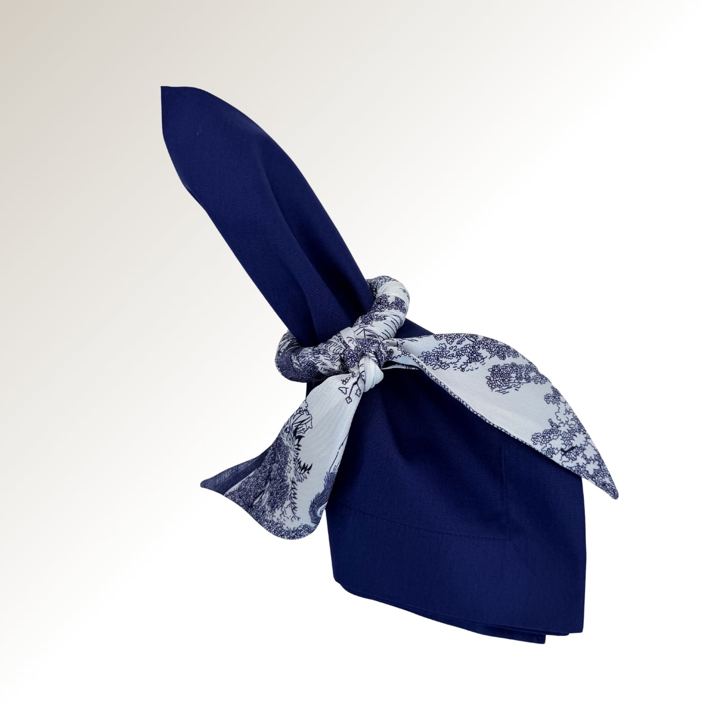 Toile blue twilly ring.