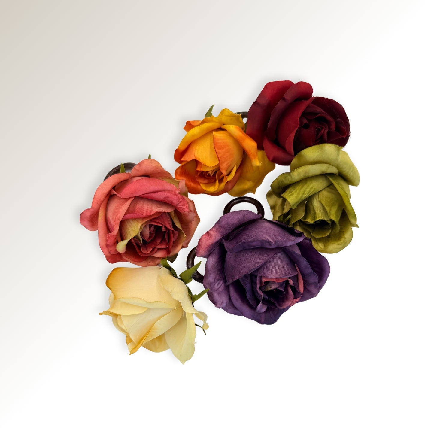 Garden rose flower ring set.