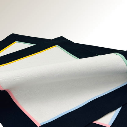Black rainbow classic placemats.