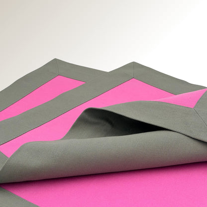 Gray and pink signature placemat.