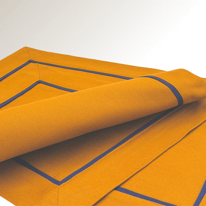Caramel and navy classic placemats.
