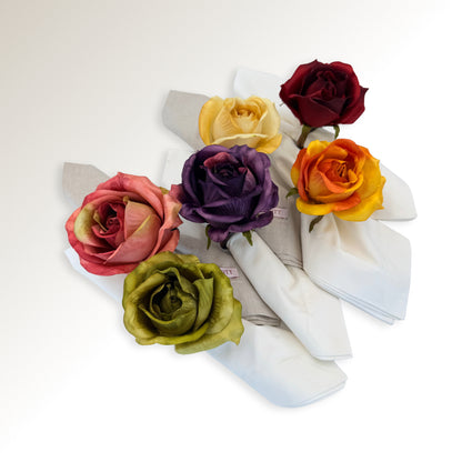 Garden rose flower ring set.