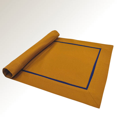 Caramel and navy classic placemats.