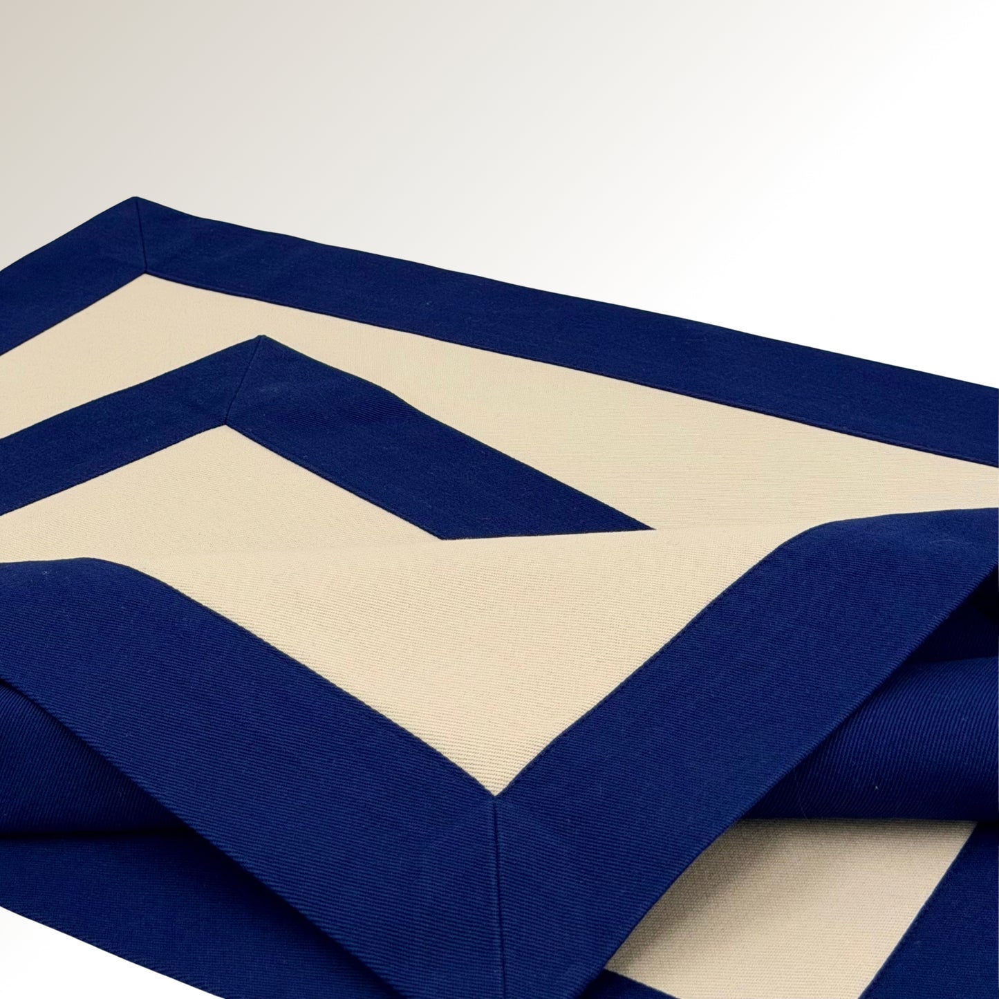 Navy and beige signature placemat.