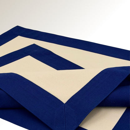 Navy and beige signature placemat.