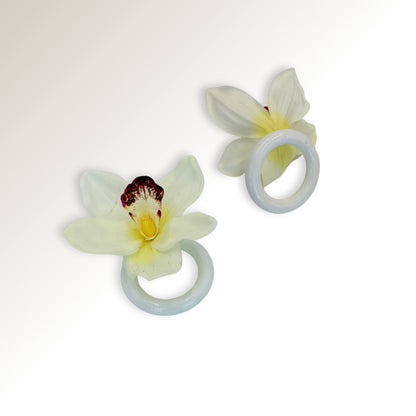 White orchid ring.