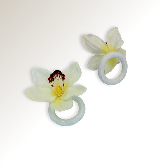 White orchid ring.