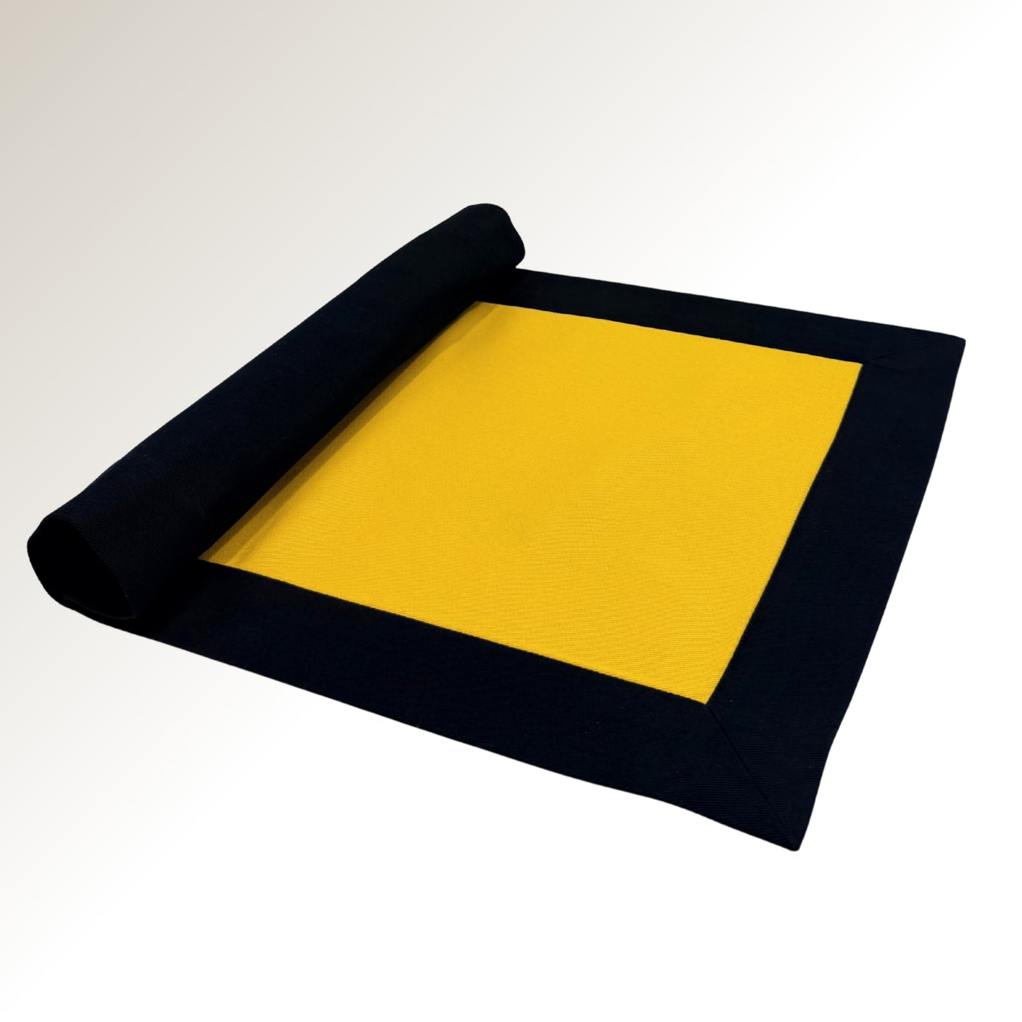 Black and yellow signature placemat.
