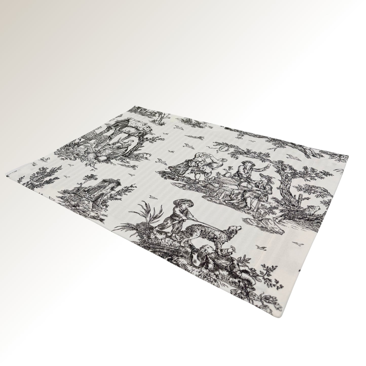 B&W toile signature placemat.