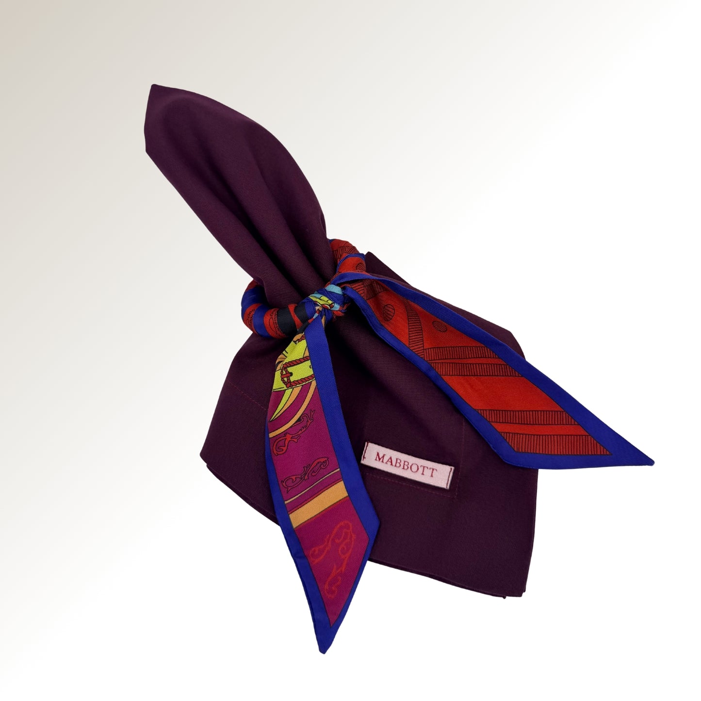 Burgundy twilly ring.