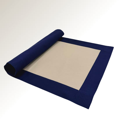 Navy and beige signature placemat.