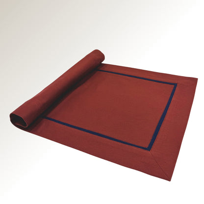 Burgundy and navy classic placemats.